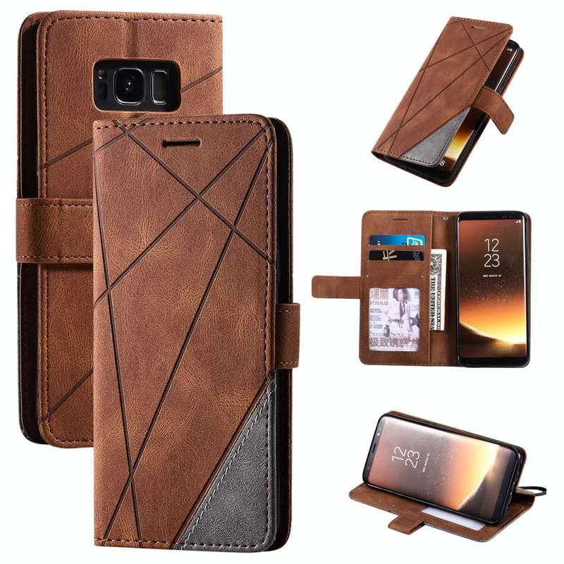 For Samsung Galaxy S8 Skin Feel Splicing Horizontal Flip Leather Case with Holder & Card Slots & ...
