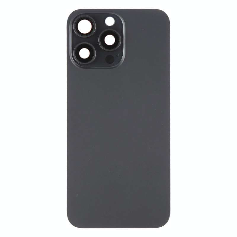 For iPhone 15 Pro Max Battery Back Cover with Camera Lens Cover + MagSafe Magnet(Black)