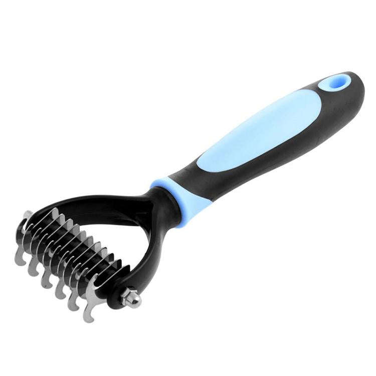 Fur Hair Grooming Hair Shedding Tool Brush for Dog Pet Cat(Blue)