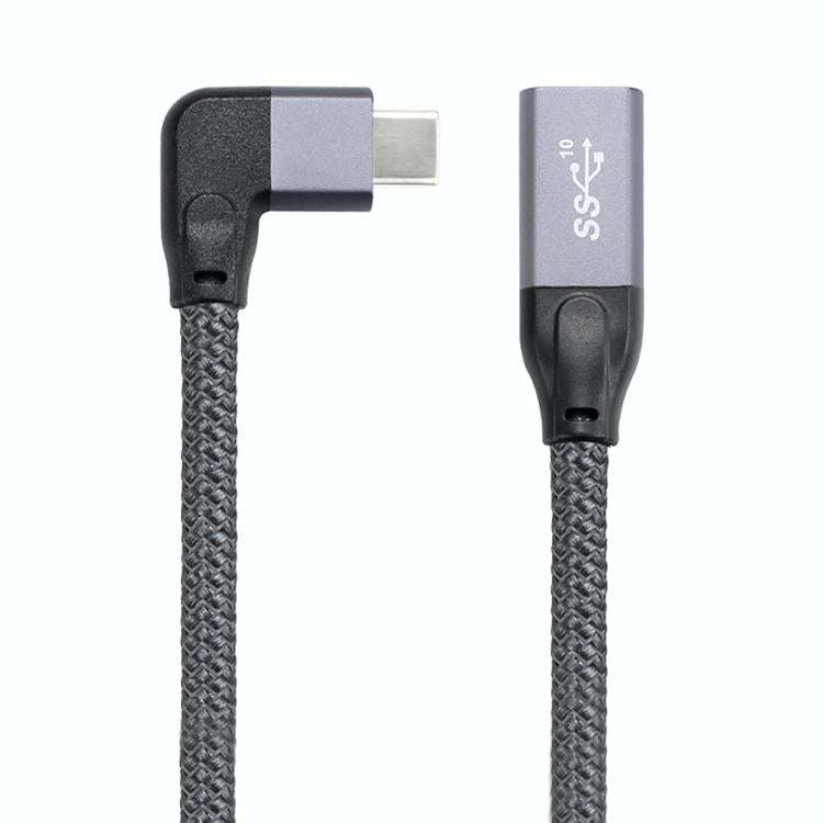 100W USB-C / Type-C Elbow Male to USB-C / Type-C Female Full-function Data Extension Cable, Cable...