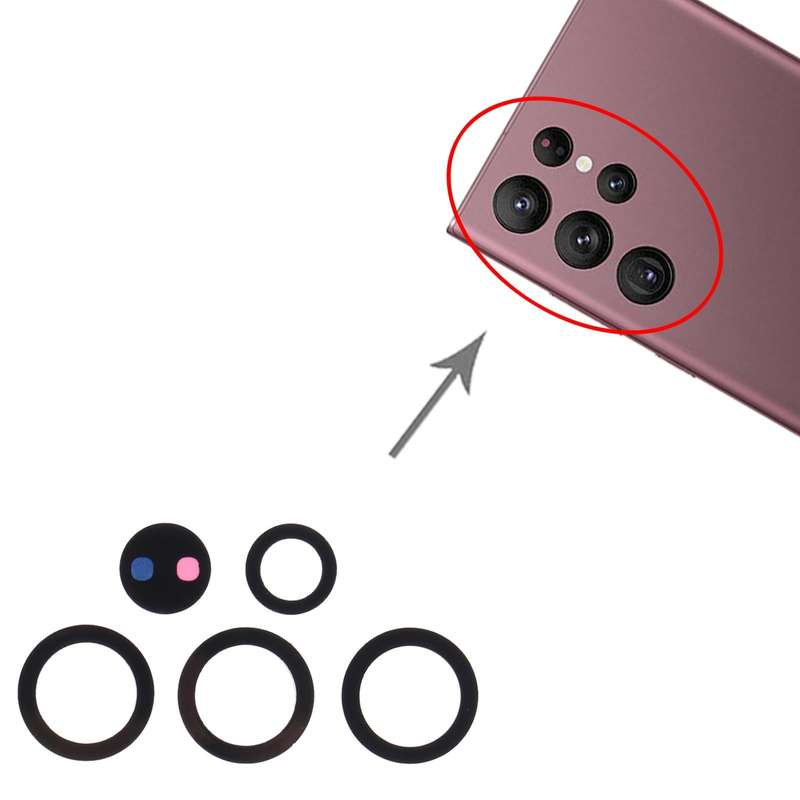 For Samsung Galaxy S22 Ultra 5G SM-S908B 10set Back Camera Lens