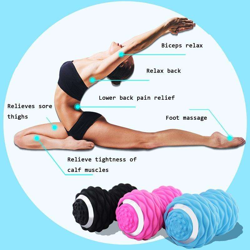 Massage Fitness Electric Silicone Massage Ball Muscle Relaxation Fascia Ball Peanut Shape Yoga Ba...