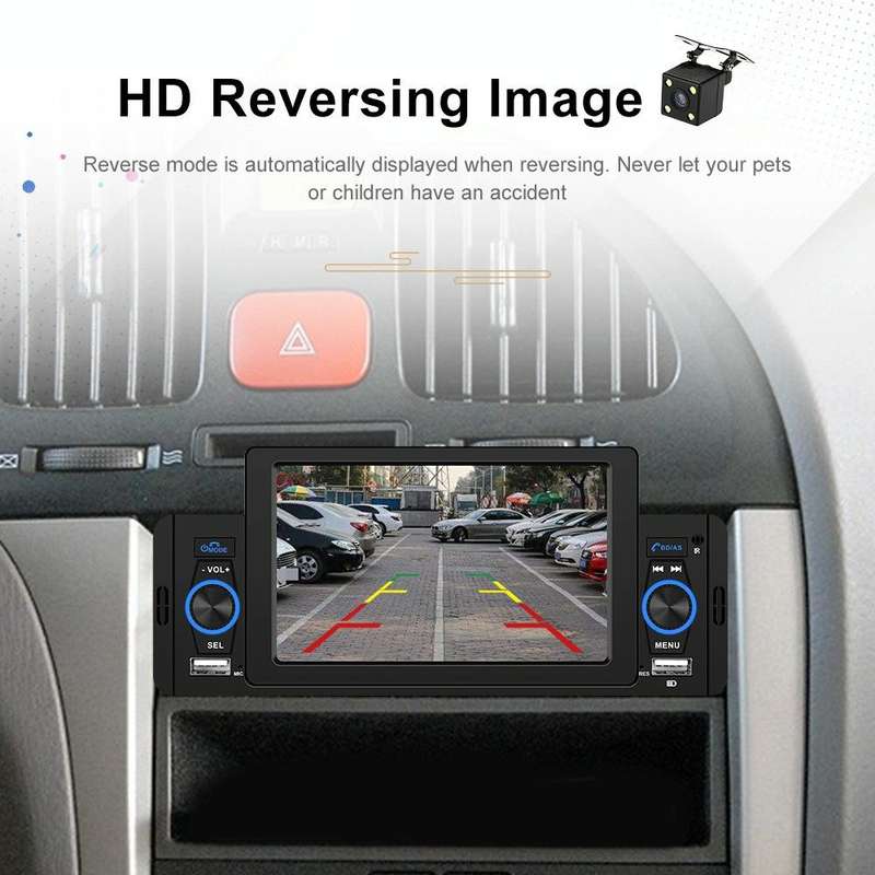 A3107 5 inches Car MP5 Wired CarPlay Universal Bluetooth Player With Microphone, Style: Standard+...
