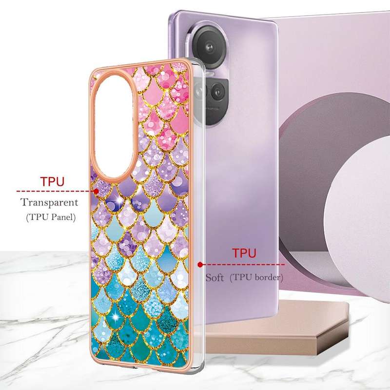 For OPPO Reno10 Pro 5G Global Electroplating IMD TPU Phone Case(Colorful Scales)