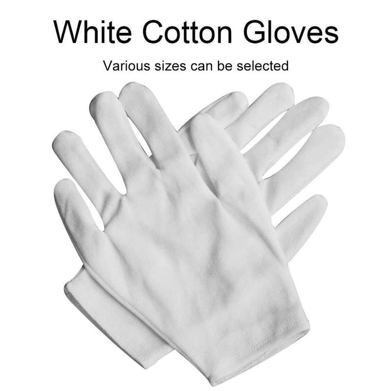 12 Pairs Pure Cotton Working Gloves, Medium Thick SizeFree Size