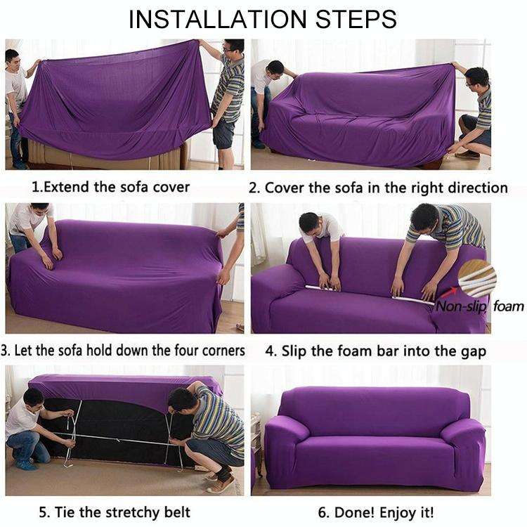 Double Seat Full Coverage Elastic Non-slip Sofa Cover(Woolen Pattern)