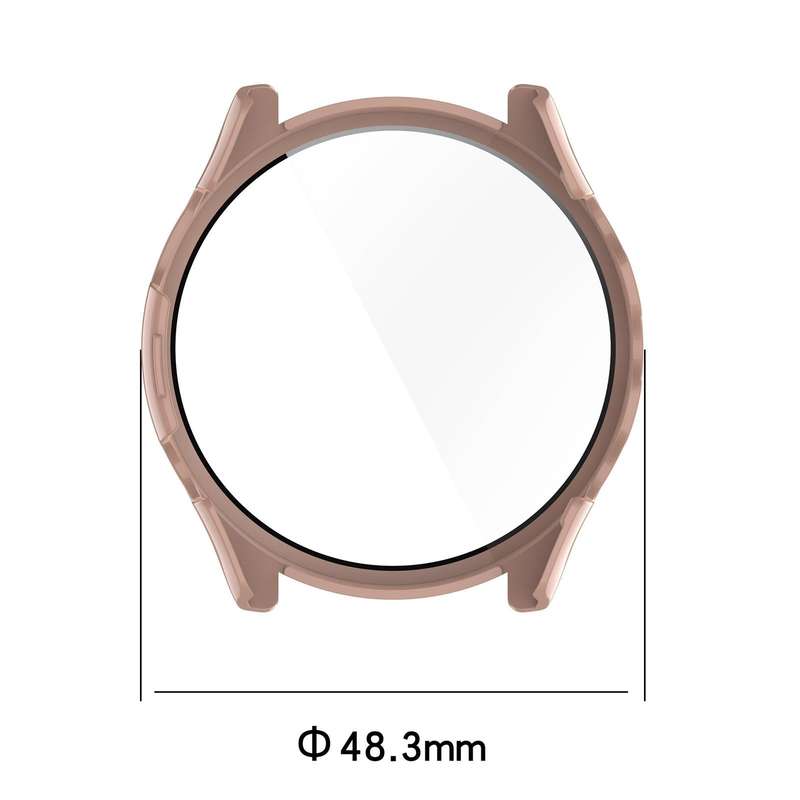 For Garmin Forerunner 265 PC + Tempered Glass Film Integrated Watch Protective Case(Transparent W...