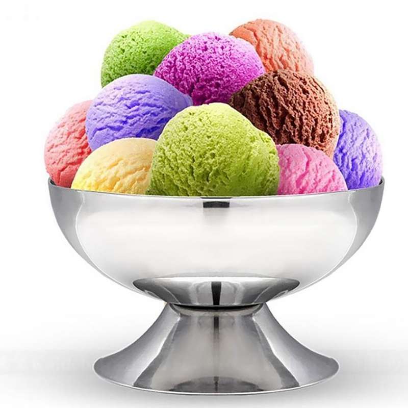 Stainless Steel Ice Cream Cup Ice Cream Goblet Bar Wine Glass, Specification B High