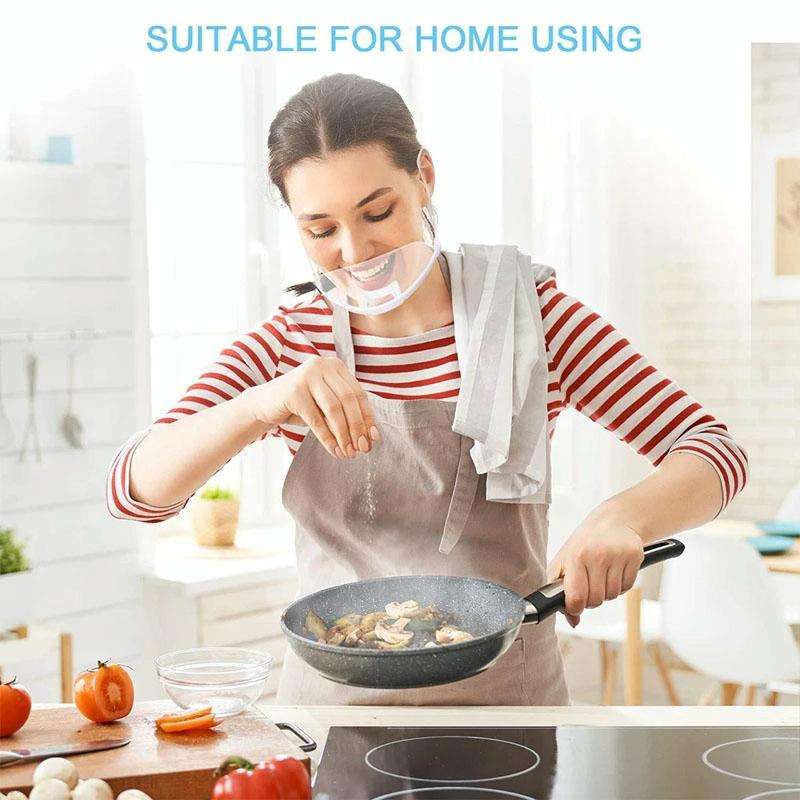 10pcs /Bag Recyclable Transparent Restaurant Mask Chef Anti-fog And Anti-Spittle Plastic Masks(op...