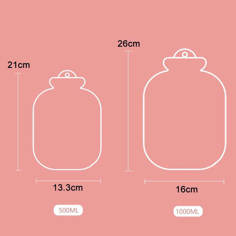 Cartoon Plush Portable Water Jection Mini Hot Water Bag, Color: 500ML Pink