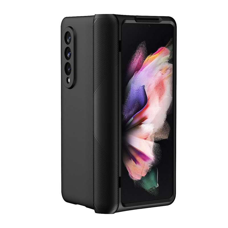 For Samsung Galaxy Z Fold3 5G 360 Full Body Armor Hinge Flip Phone Case(Black)