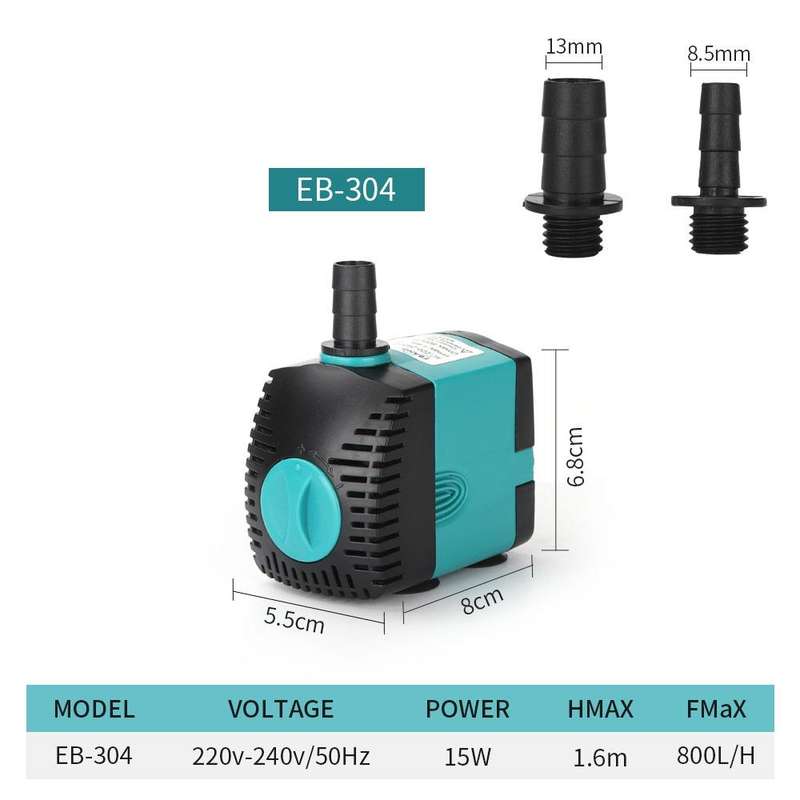 EB-304 15W Aquarium Submersible Water Pump Fountain Filter Fish Pond,EU Plug