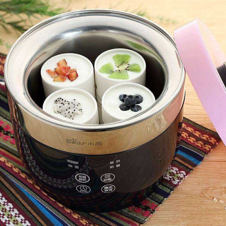 Bear SNJ-C10T1 Fully Automatic Ceramic Yogurt Cup Rice Wine Cheese Machine Yogurt Machine, Glass ...