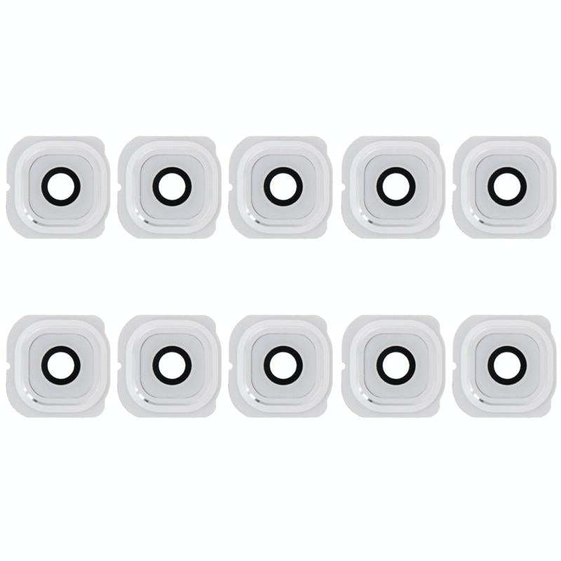 For Galaxy S6 Edge / G925 10pcs Camera Lens Cover with Sticker (White)