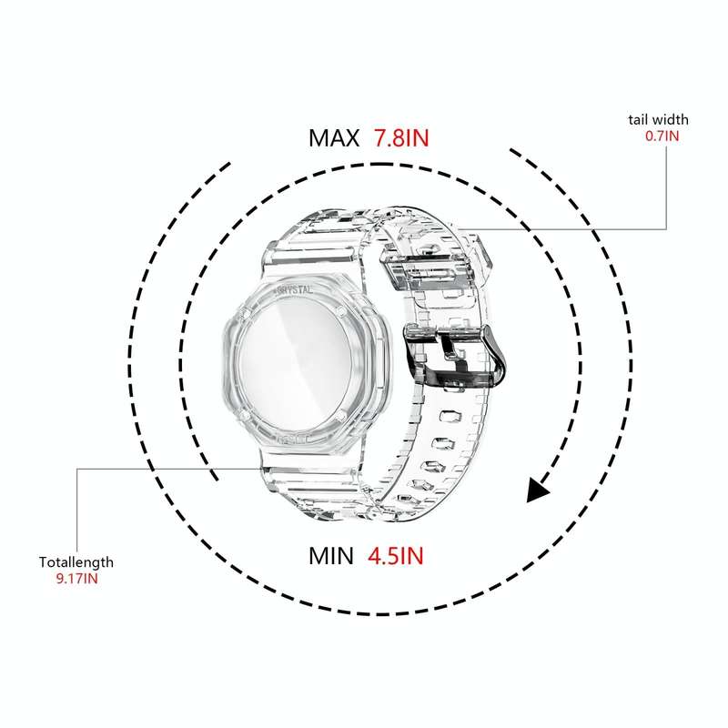 TPU Glacier Strap Child Adult GPS Finder Wristband for AirTag Tracker, Color: Transparen Green