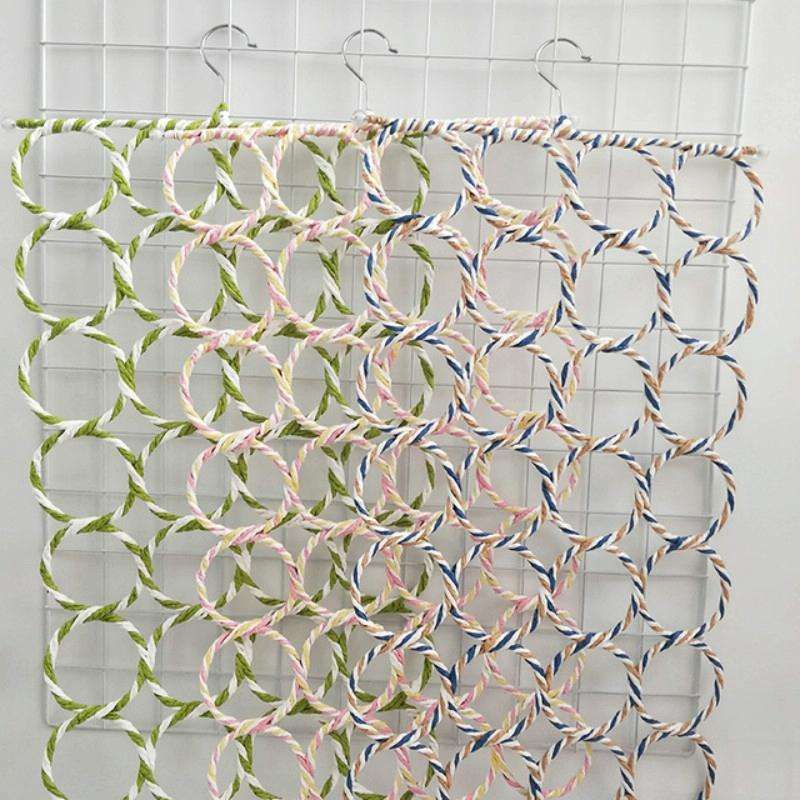 Multi-functional Foldable 28-ring Scarf Stand Random Color Delivery(Colorful)