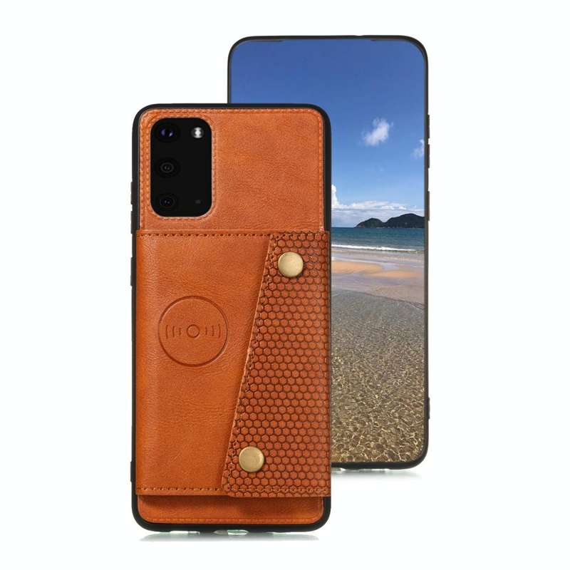 For Samsung Galaxy Note 20 Double Buckle PU + TPU Shockproof Magnetic Protective Case with Card S...