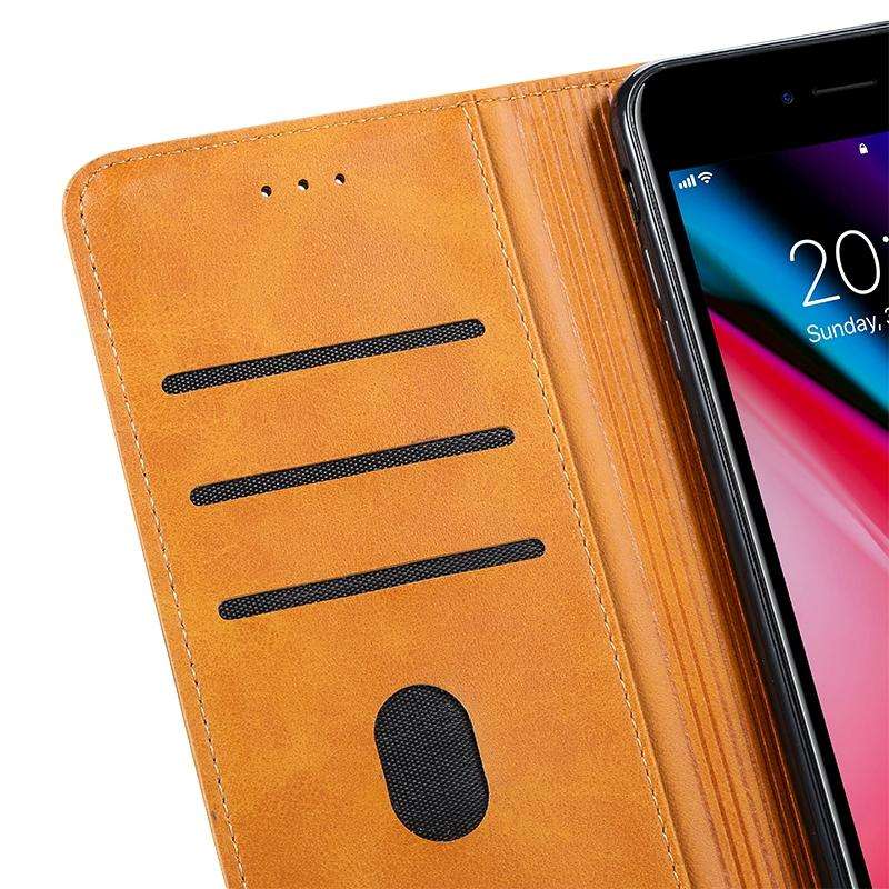 For iPhone 8 Plus / 7 Plus GUSSIM Magnetic Horizontal Flip Leather Case with Holder & Card Slots ...