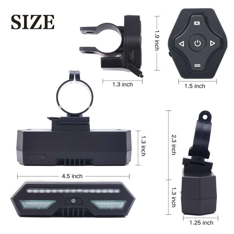 IPX4 85LM Waterproof USB Bicycle Turn Signal Light Rear Light Taillight with Remote Control