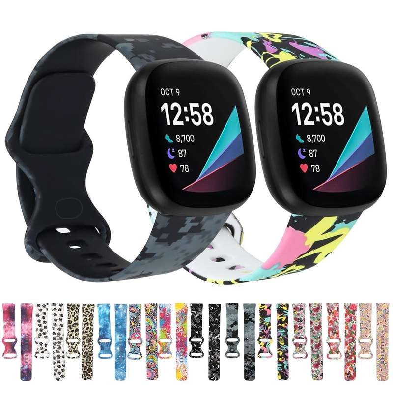 For Fitbit Versa 3 Printing Watch Band, Size: S (A)