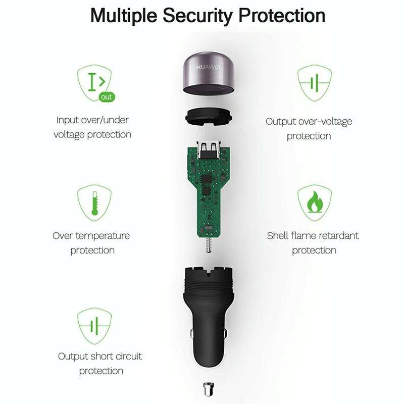 Original Huawei CP31 18W Max Dual USB Port Fast Charging Car Charger (Grey)