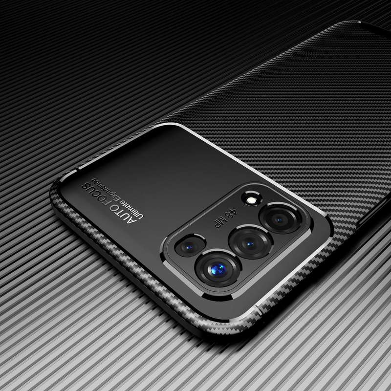 For OPPO A74 5G Carbon Fiber Texture Shockproof TPU Case(Blue)