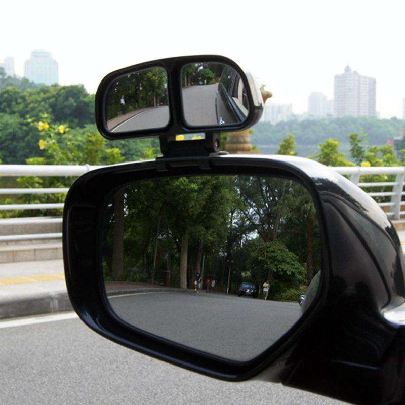 Left Side Rear View Blind Spot Mirror Universal adjustable Wide Angle Auxiliary Mirror(Black)