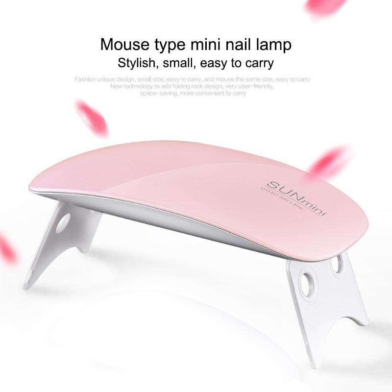 SUN mini 2 6W UV + LED USB Nail Lamp Fingernail Gel Curing Dryer(Pink)
