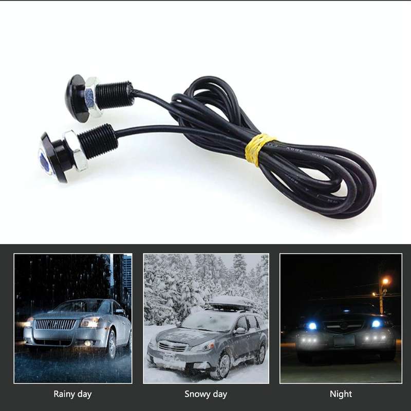 10 PCS 18mm 1.5W DC9-80V Motorcycle Eagle Eye Light Single Lens(Yellow Light)