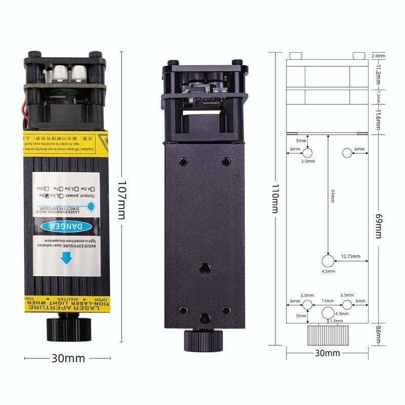 DAJA J3 For D2 / D3 Small Laser Carving Machine Blu-ray Laser Head US Plug, Spec: 10W