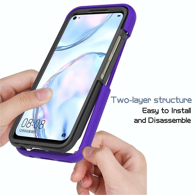 For Huawei P40 Lite Starry Sky Solid Color Series Shockproof PC + TPU Protective Case(Black)