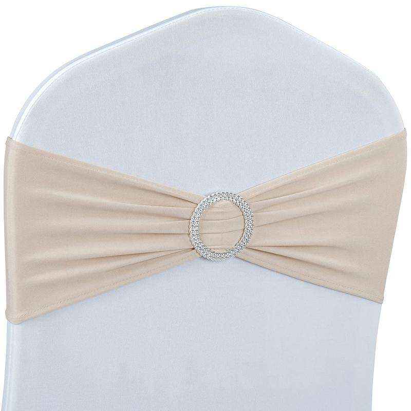 Tie-Free Elastic Chair Back Flower Bow Chair Cover Seat Decoration Ties Hotel Wedding Supplies(Ch...