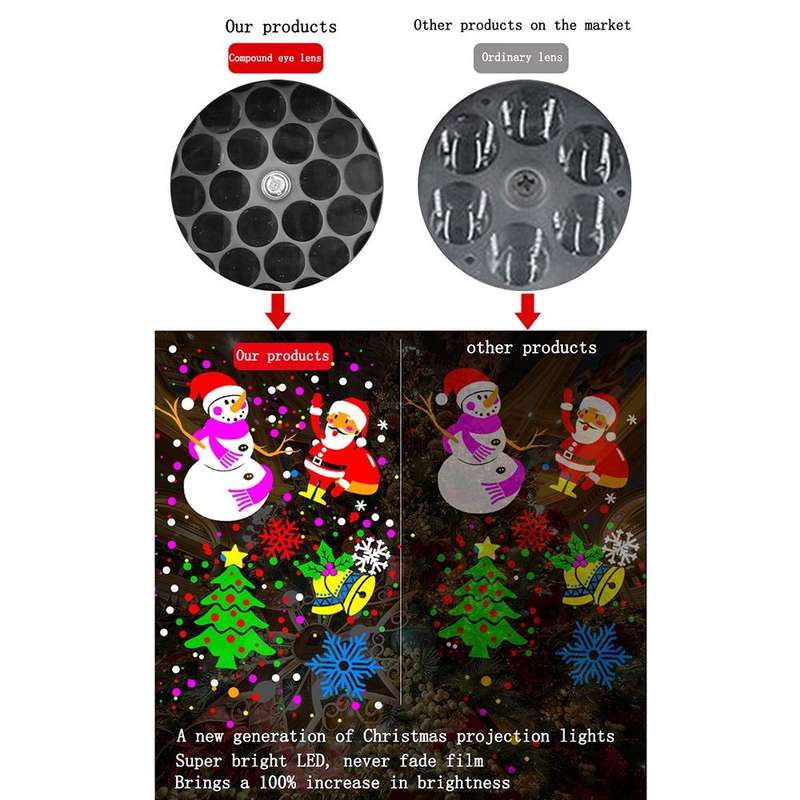 4W LED Snowflake Christmas Decoration Projector Light with 16 Patterns, Spec: USB 5V