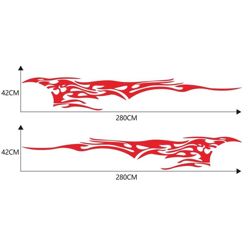 2 PCS/Set D-144 Fire Element Pattern Car Modified Decorative Sticker(Red)