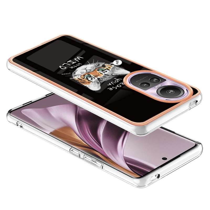 For OPPO Reno10 Pro 5G Global Electroplating Marble Dual-side IMD Phone Case(Natural Growth)