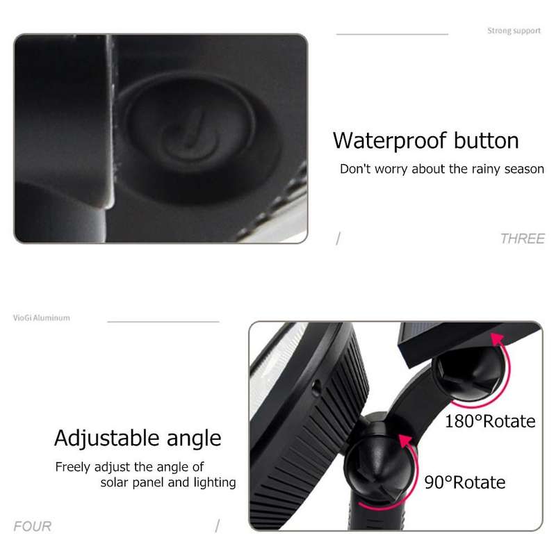 9 LEDs Solar Power Garden Lights LED Outdoor Garden Adjustable IP65 Waterproof Light(Warm White +...