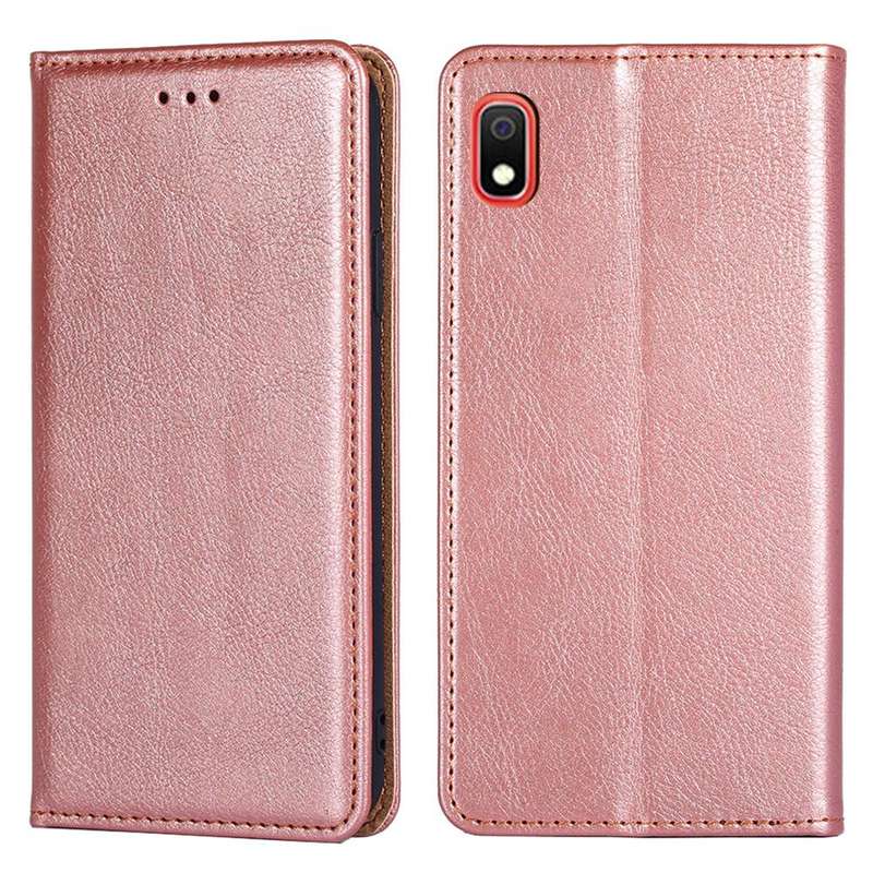 For Samsung Galaxy A10 PU + TPU Gloss Oil Solid Color Magnetic Horizontal Flip Leather Case with ...