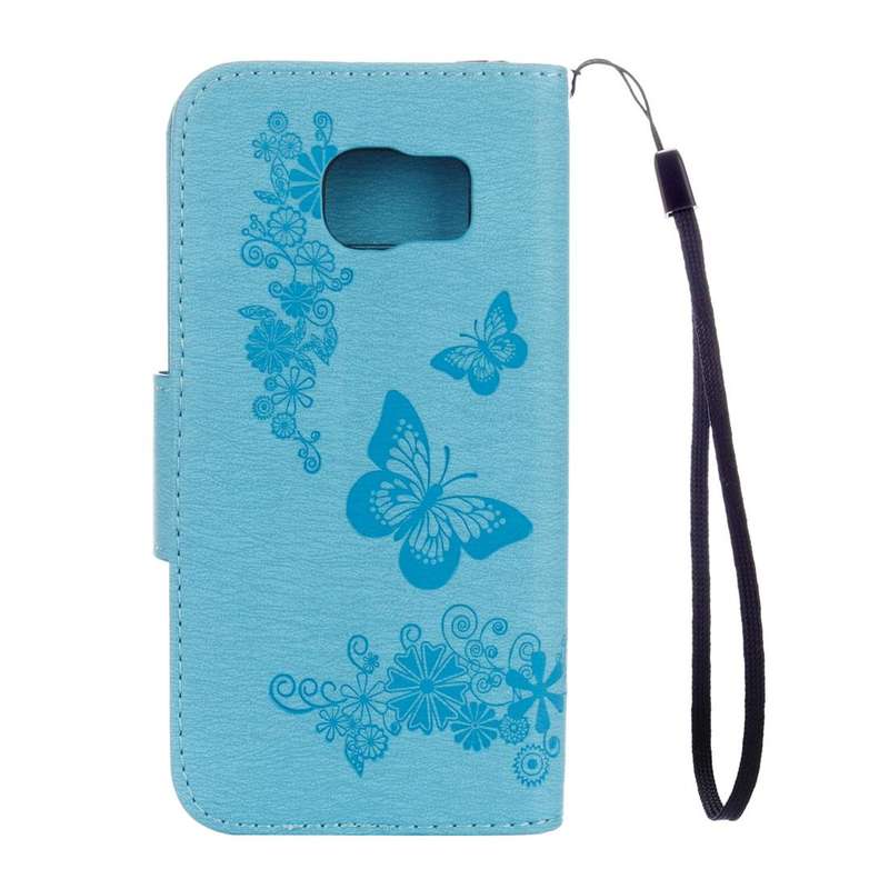 For Galaxy S7 Active Pressed Flowers Butterfly Pattern Horizontal Flip Leather Case with Holder &...