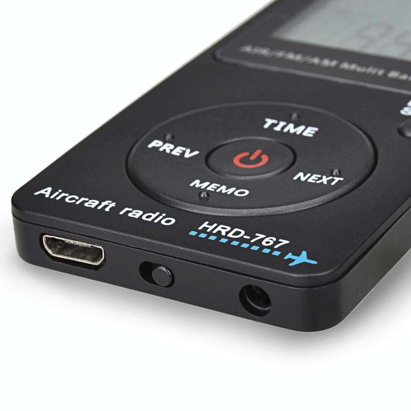 HanRongDa Mini Aviation Band Radio Can Set Automatic Shutdown FM, AM, AIR Radio(Black)