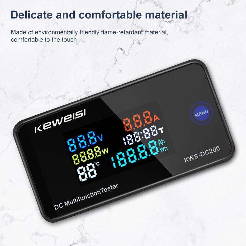 KWS-DC200-50A 8-120V DC Digital Display Voltage Current Watch with Shunt(Black)