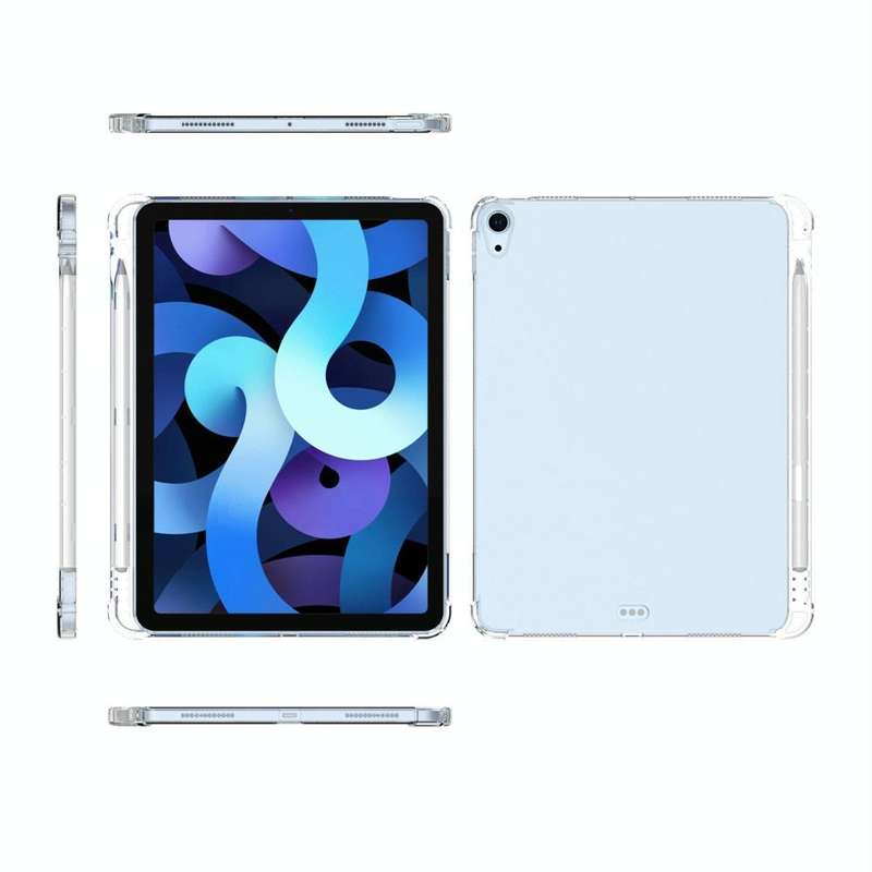 For iPad Air 2022 / 2020 10.9 Transparent All-inclusive TPU Silicone Anti-drop Protective Case wi...