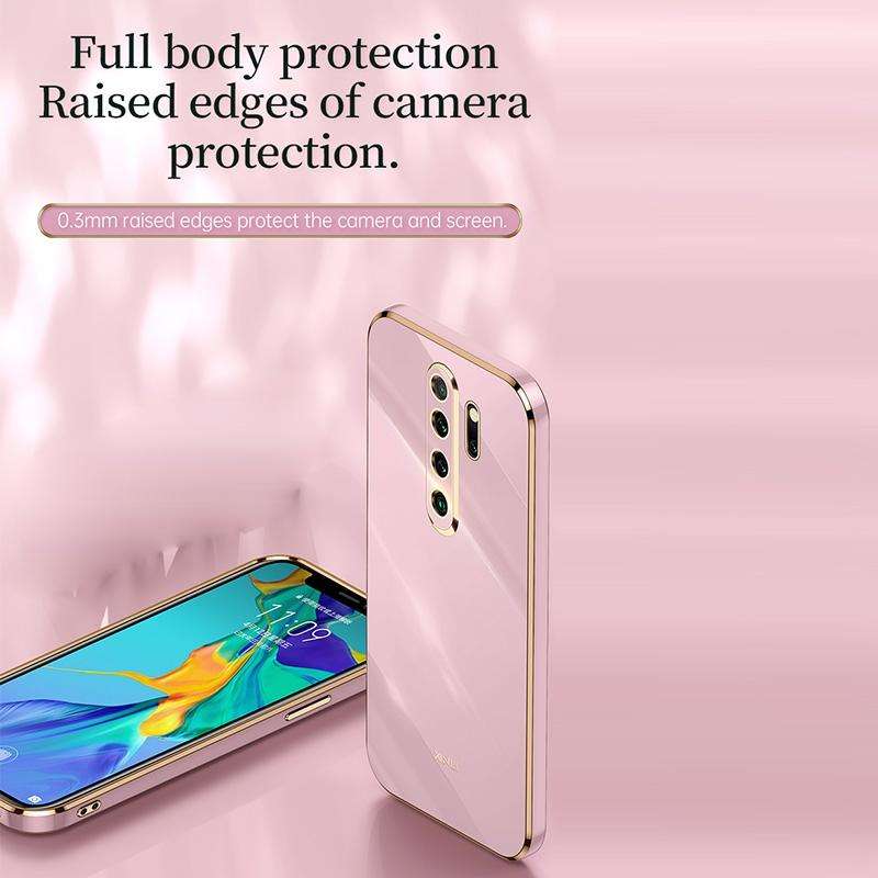 For Xiaomi Redmi Note 8 Pro XINLI Straight 6D Plating Gold Edge TPU Shockproof Case(Cherry Purple)