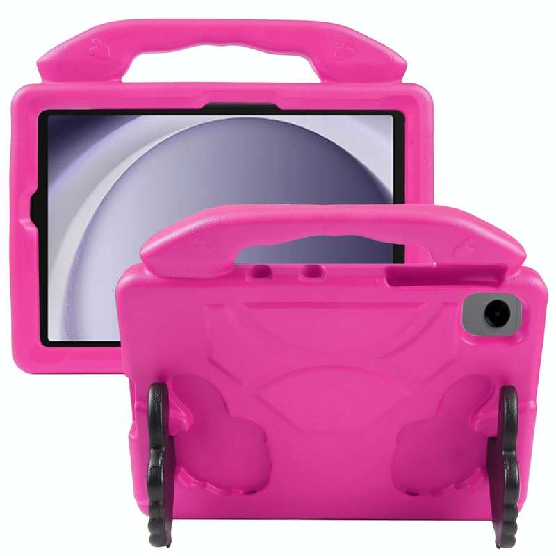 For Samsung Galaxy Tab A9+ 10.95 2023 Thumb Bracket EVA Shockproof Tablet Case(Rose Red)