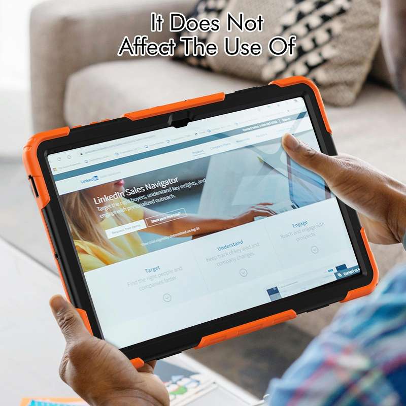 For Samsung Galaxy Tab S9 Ultra / S8 Ultra Silicone + PC Tablet Case(Orange+Black)