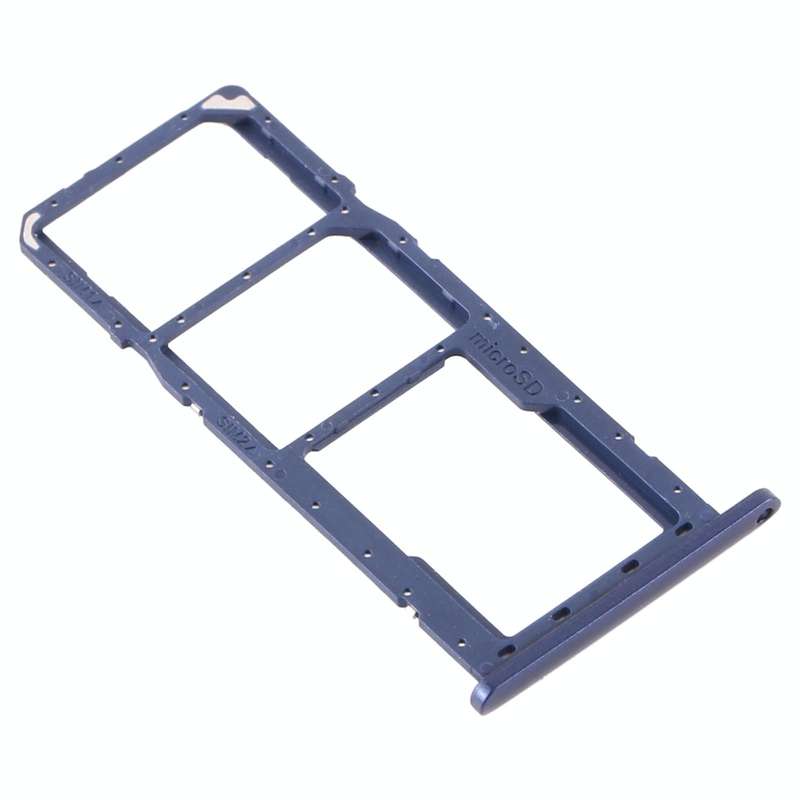For Samsung Galaxy A11 SM-A115 SIM Card Tray + SIM Card Tray + Micro SD Card Tray (Blue)