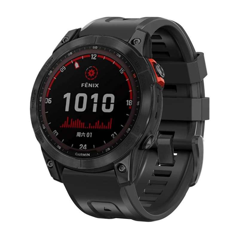 For Garmin Fenix 6X 26mm Silicone Sport Pure Color Watch Band(Charcoal gray)