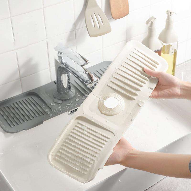 Faucet Silicone Draining Mat Anti-splash Kitchen Sink Non-slip Soap Mat, Size: Large(Light Gray)
