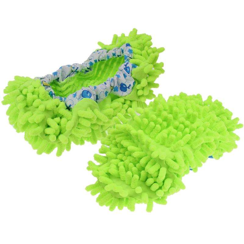 Pair of Multifunction Cleaning Slipper Cover Mop Floor Clean Shoes Covers(Green)