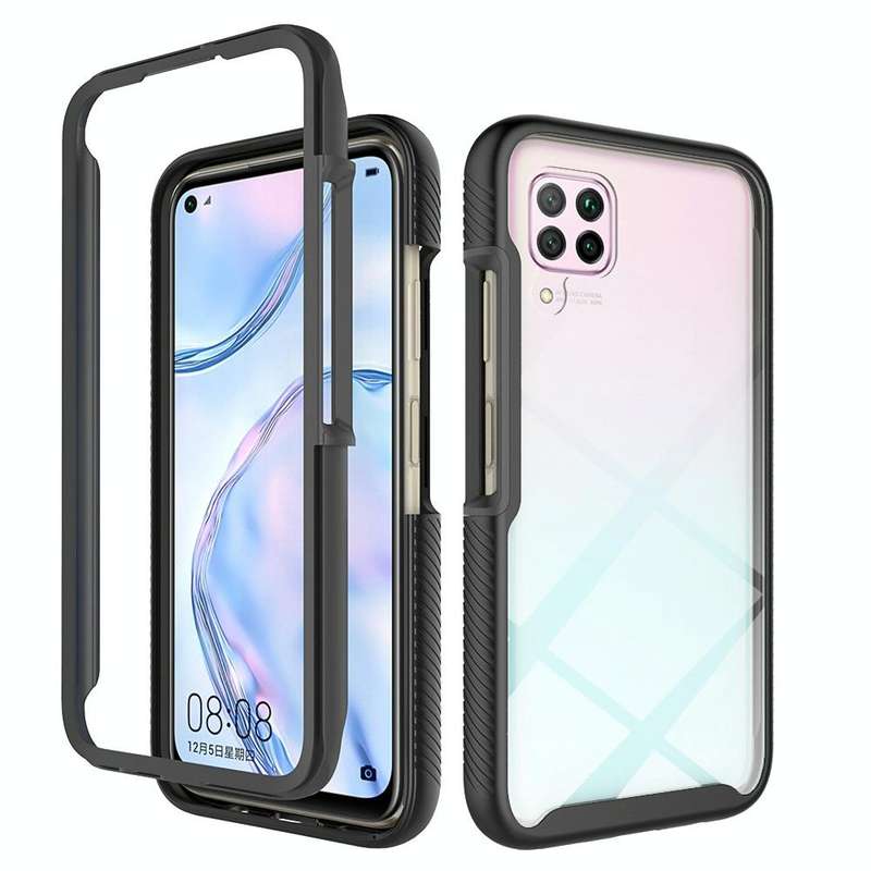 For Huawei P40 Lite Starry Sky Solid Color Series Shockproof PC + TPU Protective Case(Black)