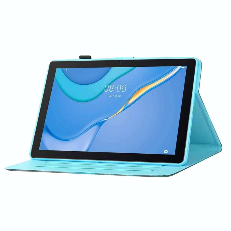 For Samsung Galaxy Tab A9+ Coloured Drawing Stitching Flip PU Tablet Case with Sleep / Wake-up Fu...